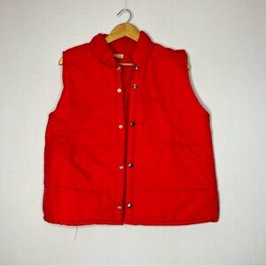 Vintage Horizon Sportswear Red Puffer Snap Mens Vest Size L